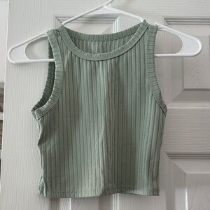SHEIN Sage Ribbed Tank Top